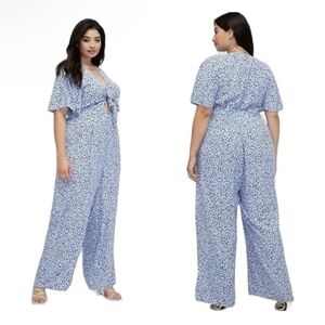 Eloquii elements pant romper Size 20 Blue Dots